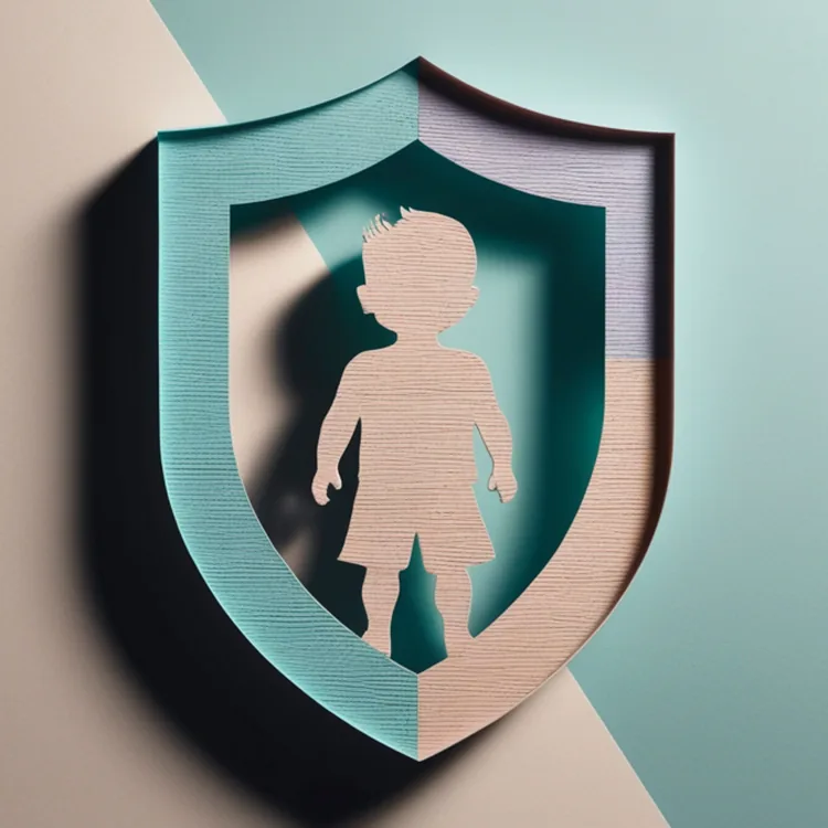 Safeguarding shield protecting a child